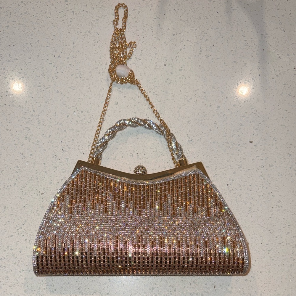 House of Harlow 1960 Gold and Silver Clutch